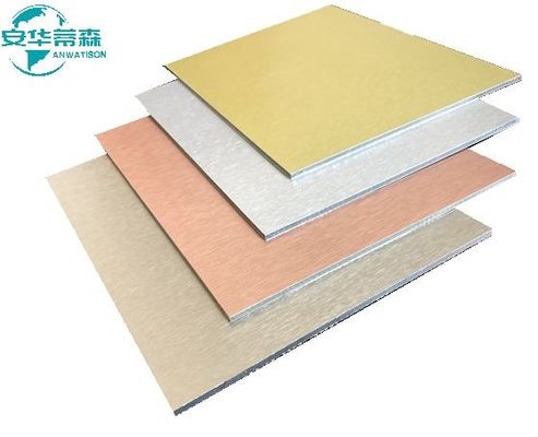 High Gloss  Brushed Aluminium Composite Panel 2440mm Acp Mirror Sheet  3mm 4mm